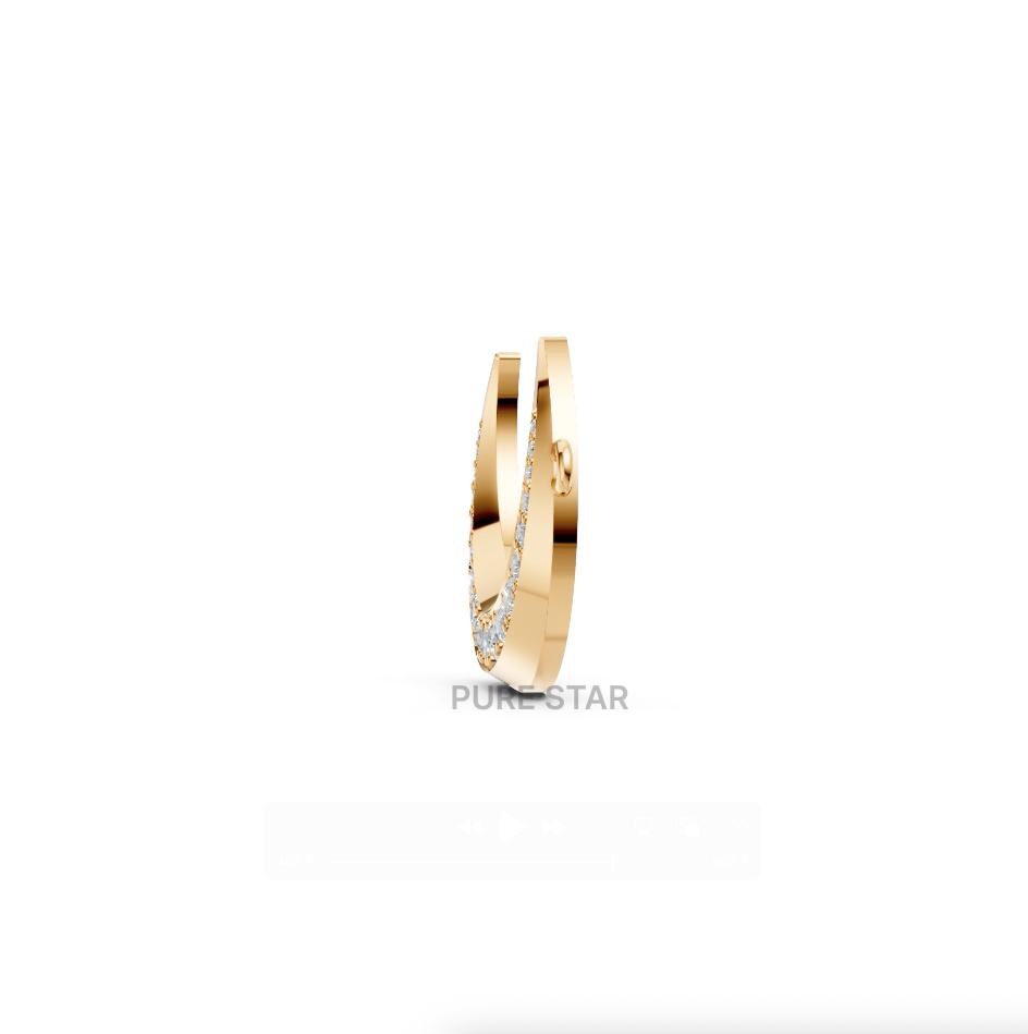 14k Gold Diamond Crescent Moon Necklace: Lab Grown Diamond