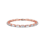 14k Gold Baguette Lab Grown Diamond Tennis Bracelet, Ethical Fine Jewelry for Her, Dainty Luxury Jewelry, Anniversary Gift
