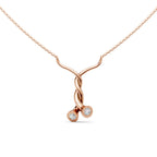 Lab Grown Diamond Whirl Pendant Necklace: 14K Yellow Gold Bezel Set