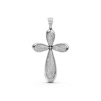 Lab Grown Diamond Cross Pendant: Round Cut, White/Rose/Yellow Gold
