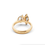 IGI Certified Toi et Moi 2CT Pear Lab Grown Diamond  1.50CT Marquise Cut Lab Grown Diamond Engagement Ring Solid Gold DE Color Diamond Ring