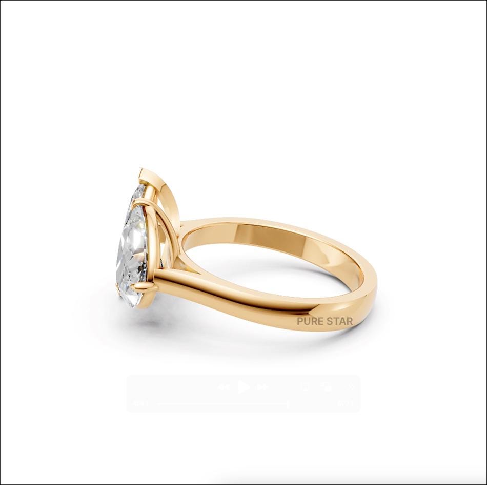 IGI Certified Toi et Moi 2CT Pear Lab Grown Diamond  1.50CT Marquise Cut Lab Grown Diamond Engagement Ring Solid Gold DE Color Diamond Ring