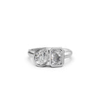 Toi Et Moi Engagement Ring Bezel Radiant and Pear Brilliant Diamond Proposal Ring Lab Grown Diamond Anniversary Gift You and Me Wedding Ring
