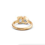 Toi Et Moi Engagement Ring Bezel Radiant and Pear Brilliant Diamond Proposal Ring Lab Grown Diamond Anniversary Gift You and Me Wedding Ring