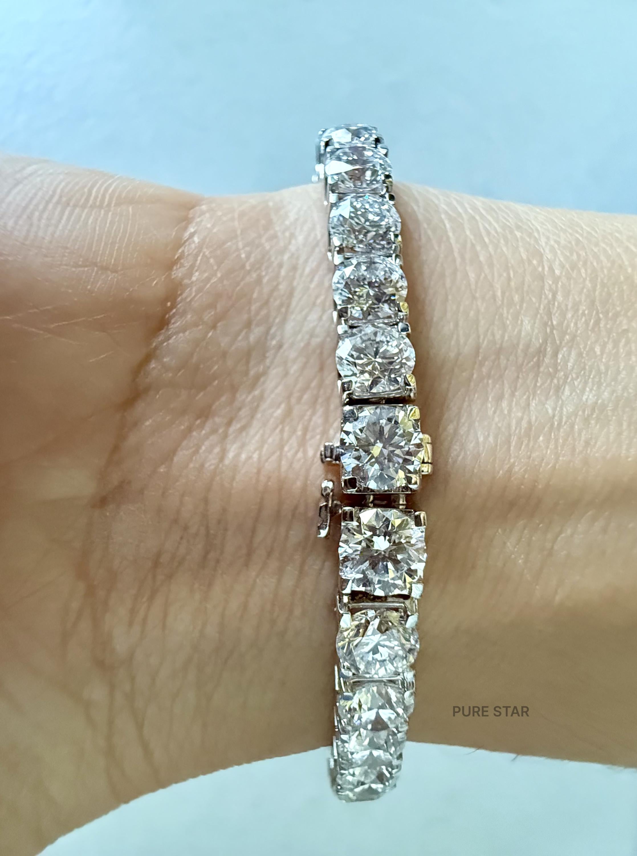 Round Cut Lab Grown Diamond Bracelet, Diamond Tennis Bracelet For Women, Lab Made Diamond Bracelet, Gift for Mother/Wife, Birthday Gifts