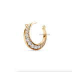 14k Gold Lab Diamond Crescent Moon Necklace - Celestial Jewelry Gift