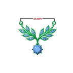 14k Gold Lab Diamond Leaf Necklace: Art Deco Pendant