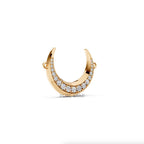 14k Gold Diamond Crescent Moon Necklace: Lab Grown Diamond