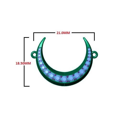 14k Gold Diamond Crescent Moon Necklace: Lab Grown Diamond