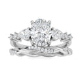 Oval Lab Grown Diamond Engagement Ring: Twisted Band Bridal Set
