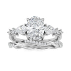 Oval Lab Grown Diamond Engagement Ring: Twisted Band Bridal Set