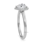 Heart Cut Lab Grown Diamond Ring | Halo Engagement Ring for Women | Romantic Luxury Jewelry in Solid Gold