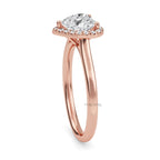 Heart Cut Lab Grown Diamond Ring | Halo Engagement Ring for Women | Romantic Luxury Jewelry in Solid Gold