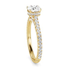 2 carat DE Color VVSVS Clarity IGI Certified Cushion Cut Lab Grown Diamond Hidden Halo Engagement Ring Set, Matching Diamond Band For Her