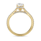 2 carat DE Color VVSVS Clarity IGI Certified Cushion Cut Lab Grown Diamond Hidden Halo Engagement Ring Set, Matching Diamond Band For Her