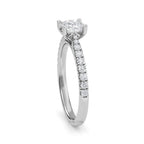 Cushion Cut Diamond Halo Engagement Ring, Pave Set Halo Lab Grown Diamond Bridal Ring, Lab Created Diamond Ring, Valentines Day Gifts