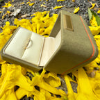 Vintage Olive Green Velvet Ring Box: Elegant Engagement Proposal Gift