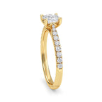 Cushion Cut Diamond Halo Engagement Ring, Pave Set Halo Lab Grown Diamond Bridal Ring, Lab Created Diamond Ring, Valentines Day Gifts