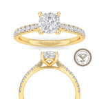 Cushion Cut Diamond Halo Engagement Ring, Pave Set Halo Lab Grown Diamond Bridal Ring, Lab Created Diamond Ring, Valentines Day Gifts