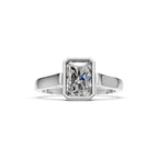 Radiant Cut Lab Grown Diamond Ring, 1.50 TCW Bezel Set Solitaire, 14K Yellow Gold Band, IGI Certified Engagement Ring, Modern Gift