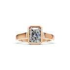 Radiant Cut Lab Grown Diamond Ring, 1.50 TCW Bezel Set Solitaire, 14K Yellow Gold Band, IGI Certified Engagement Ring, Modern Gift