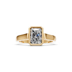 Radiant Cut Lab Grown Diamond Ring, 1.50 TCW Bezel Set Solitaire, 14K Yellow Gold Band, IGI Certified Engagement Ring, Modern Gift