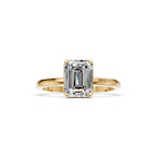 Emerald Cut Lab Diamond Ring 1.50 CT IGI Certified Solitaire Engagement Ring Minimalist 14K Gold Bridal Jewelry Gift for Her
