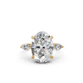 Oval Three Stone Diamond Ring 5 Carat Lab Grown Engagement Ring Trilogy Oval Ring Gold Luxury Bridal Gift for Her
