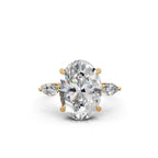 Oval Three Stone Diamond Ring 5 Carat Lab Grown Engagement Ring Trilogy Oval Ring Gold Luxury Bridal Gift for Her