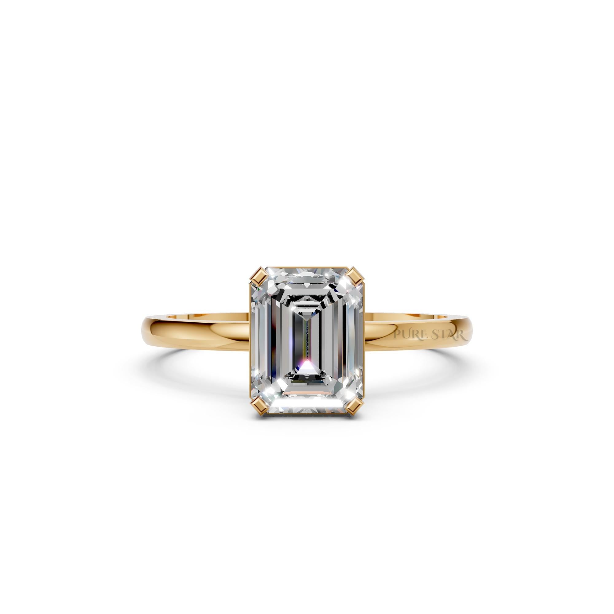 Emerald Cut Lab Diamond Ring 1.50 CT IGI Certified Solitaire Engagement Ring Minimalist 14K Gold Bridal Jewelry Gift for Her