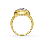 3 CT Round Halo Diamond Ring Lab Grown Engagement Ring Dainty Gold Ring Brilliant Cut Luxury Wedding Jewelry Gift for Her