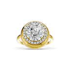 3 CT Round Halo Diamond Ring Lab Grown Engagement Ring Dainty Gold Ring Brilliant Cut Luxury Wedding Jewelry Gift for Her