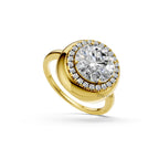3 CT Round Halo Diamond Ring Lab Grown Engagement Ring Dainty Gold Ring Brilliant Cut Luxury Wedding Jewelry Gift for Her