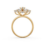 14K Gold Three Stone Engagement Ring, Oval Shape Lab Grown Diamond Ring, Dainty Anniversary Trilogy Ring for Her, Unique Gold Ring for Her