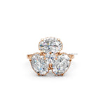 14K Gold Three Stone Engagement Ring, Oval Shape Lab Grown Diamond Ring, Dainty Anniversary Trilogy Ring for Her, Unique Gold Ring for Her