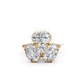 14K Gold Three Stone Engagement Ring, Oval Shape Lab Grown Diamond Ring, Dainty Anniversary Trilogy Ring for Her, Unique Gold Ring for Her
