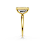 Emerald Cut Lab Grown Diamond Ring | CVD Solitaire Engagement Ring 25 CT Yellow Gold | Luxury Promise Ring for Women