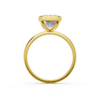 Emerald Cut Lab Grown Diamond Ring | CVD Solitaire Engagement Ring 25 CT Yellow Gold | Luxury Promise Ring for Women