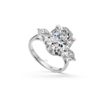 Oval Three Stone Diamond Ring 5 Carat Lab Grown Engagement Ring Trilogy Oval Ring Gold Luxury Bridal Gift for Her