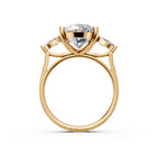 Oval Three Stone Diamond Ring 5 Carat Lab Grown Engagement Ring Trilogy Oval Ring Gold Luxury Bridal Gift for Her