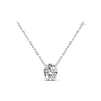 Oval Lab Grown Diamond Necklace | Solitaire Oval Diamond Pendant in 14K Gold | Luxury Anniversary Gift for Her