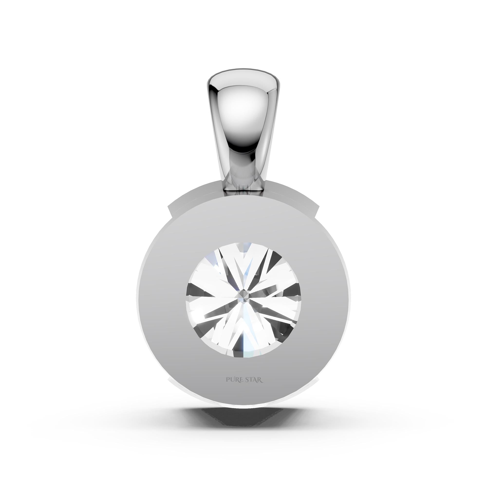 Solitaire Lab Grown Diamond Pendant | Round Cut Diamond Necklace in Gold | Minimalist Anniversary Gift for Women