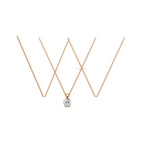 Solitaire Lab Grown Diamond Pendant | Round Cut Diamond Necklace in Gold | Minimalist Anniversary Gift for Women