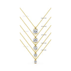 Solitaire Lab Grown Diamond Pendant | Round Cut Diamond Necklace in Gold | Minimalist Anniversary Gift for Women