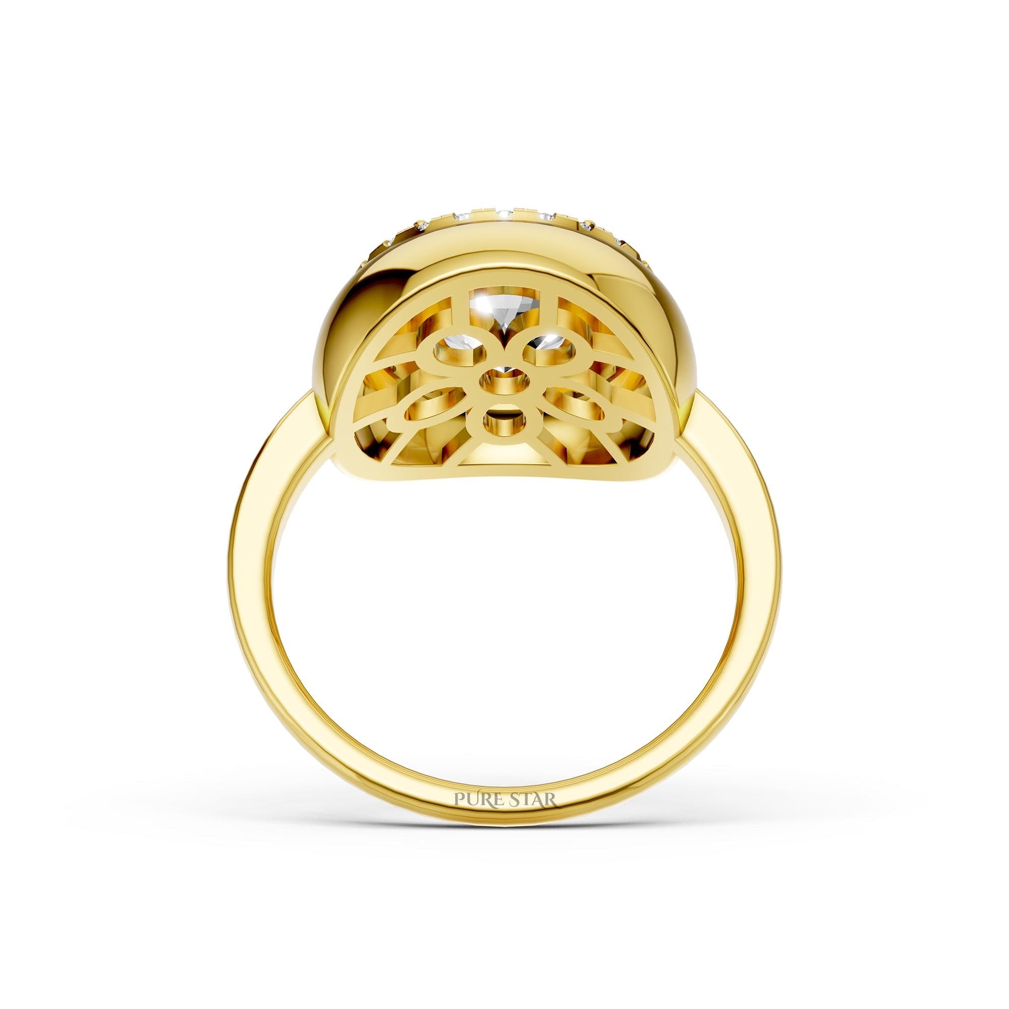 3 CT Round Halo Diamond Ring Lab Grown Engagement Ring Dainty Gold Ring Brilliant Cut Luxury Wedding Jewelry Gift for Her