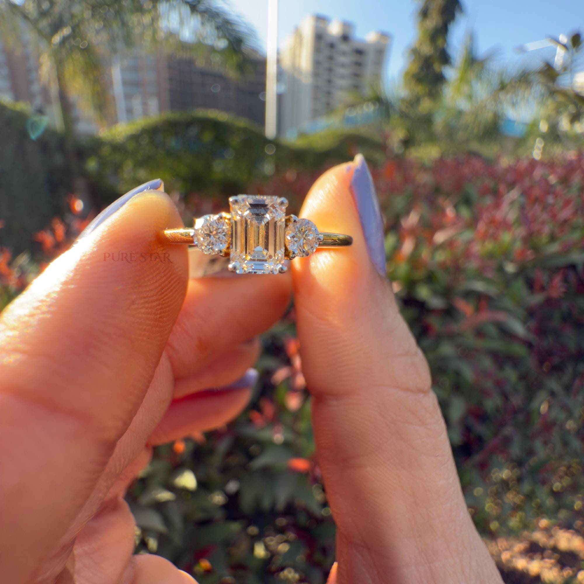 Round Cut Lab Grown Diamond Ring | Minimalist 14k Gold Solitaire Ring | Dainty Anniversary Promise Ring for Women