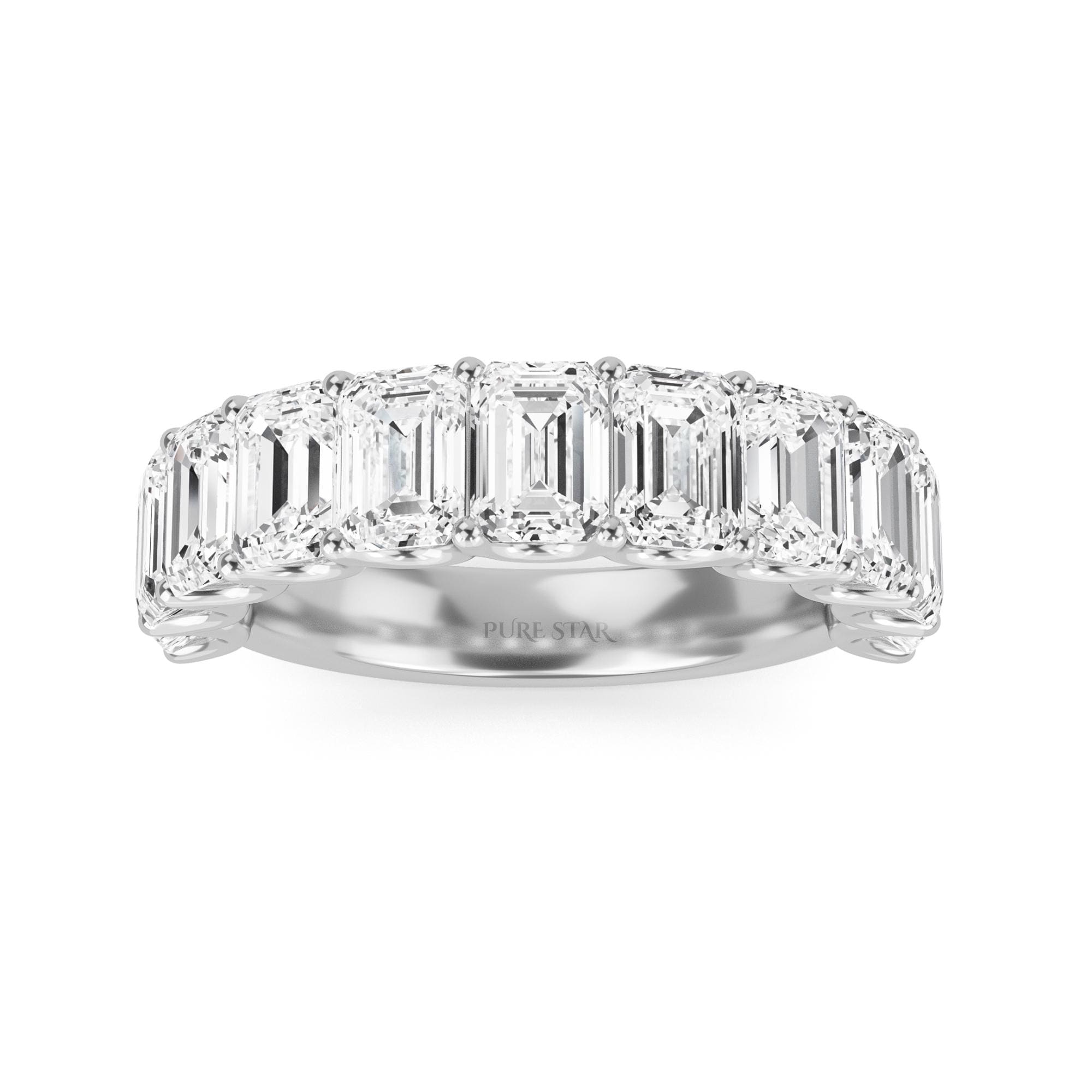 Lab Grown Diamond Eternity Band: White Gold, Emerald Cut