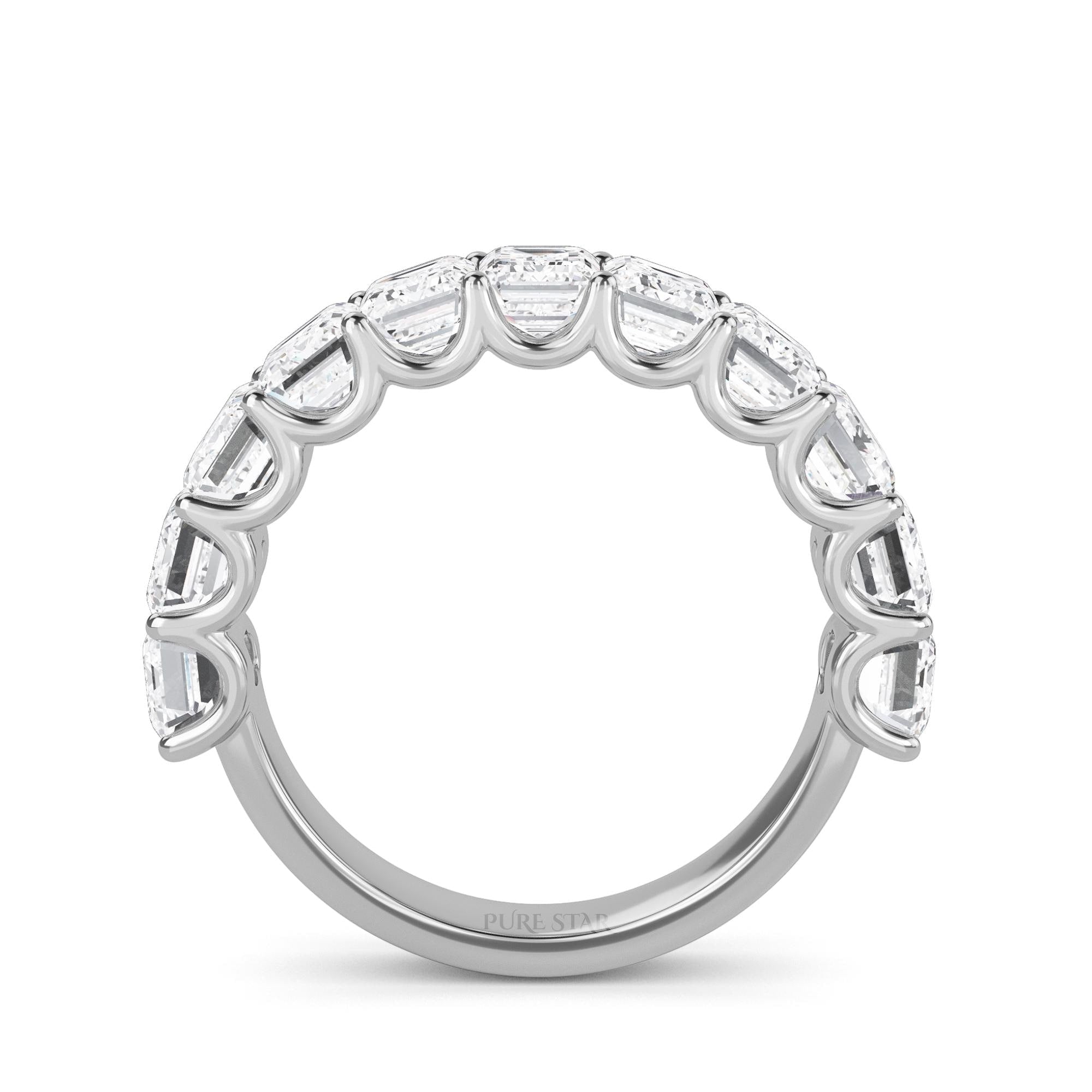 Lab Grown Diamond Eternity Band: White Gold, Emerald Cut