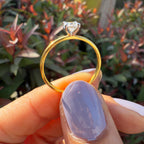 Round Cut Lab Grown Diamond Ring | Heart Solitaire Gold Ring | Romantic Anniversary & Engagement Gift for Women