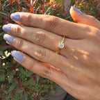 Round Cut Lab Grown Diamond Ring | Heart Solitaire Gold Ring | Romantic Anniversary & Engagement Gift for Women